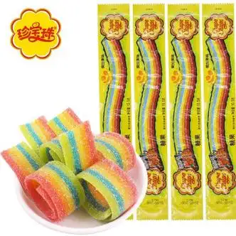 lkj阿尔卑斯珍宝珠酸条糖果软糖酸甜果汁长条彩虹橡皮糖儿童节小零食