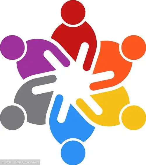 商务人士六人会议标志