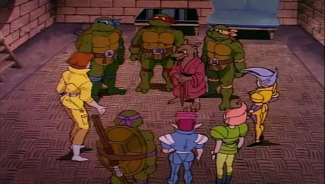 忍者神龟第4集:四兄弟喜欢披萨,更喜欢艾普莉尔让他们爽到心里