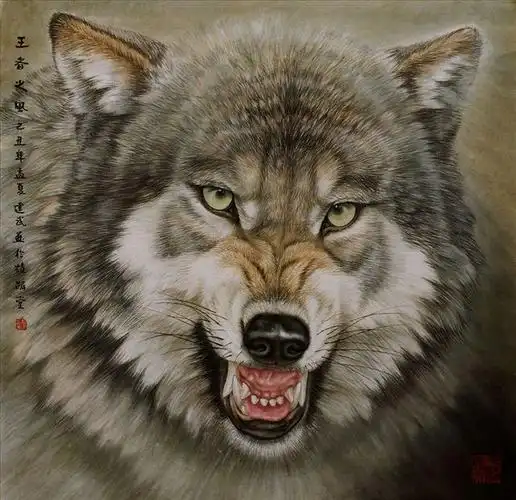 狼-郝建武工笔画