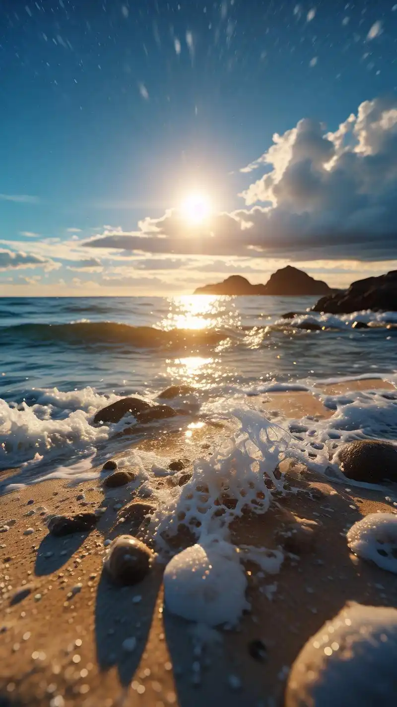 夏日海滩蓝天绝美壁纸9898 夏日炎炎,来一组清凉的海滩蓝天壁纸降