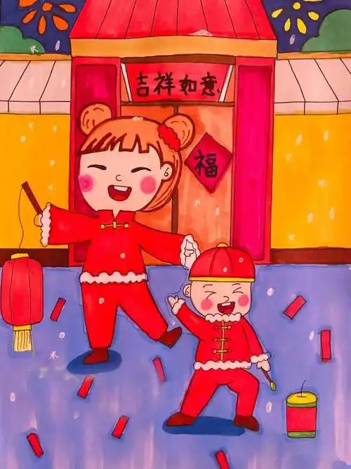 2022虎年主题年味儿童画 环创,虎年大吉赶快收藏起来吧!