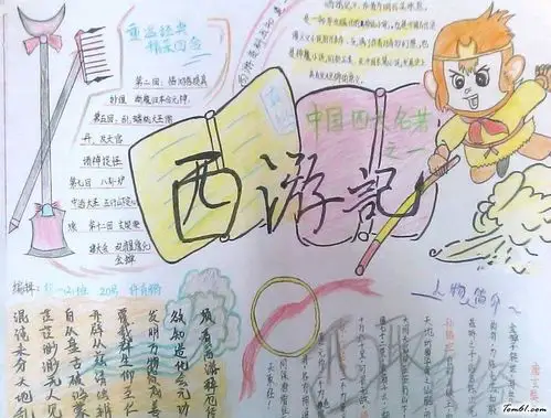 西游记大闹天宫手抄报版面设计图