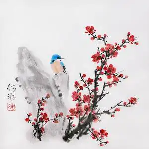 书画作品中国画梅花山雀写意花鸟画小品斗方纯手绘原创文人画特价