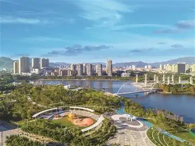 苍南县城新区中心湖公园.