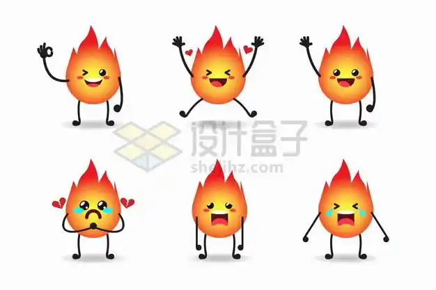小火苗火焰png图片素材材质贴图ui设计表情包简笔画插画更多样机背景
