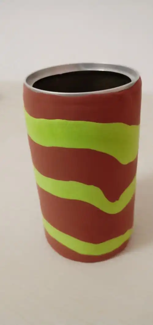 手工制作《八宝粥瓶子做笔筒》