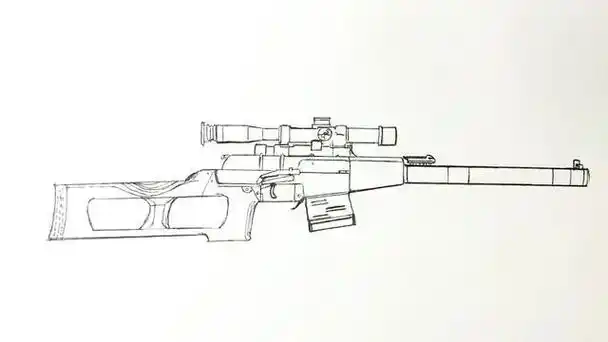 中国重机枪简笔画各种枪简笔画炫酷武器简笔画机枪枪怎么画枪简笔画