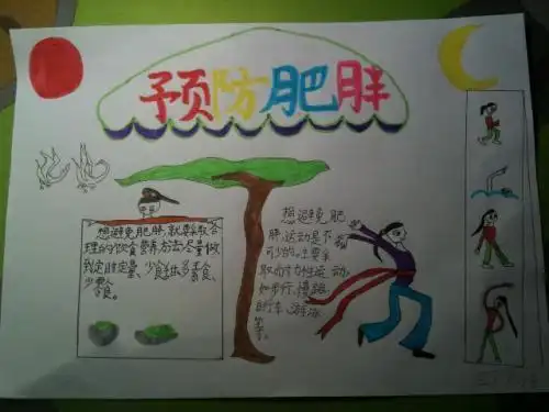 怎么画预防肥胖手抄报 怎么画手抄报