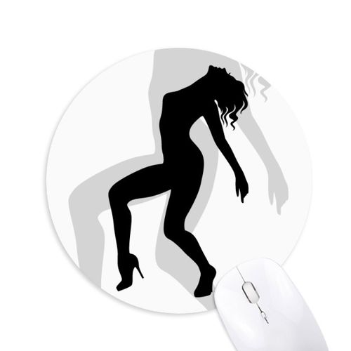 美丽美女孩女人剪影圆形游戏办公防滑橡胶鼠标垫礼物