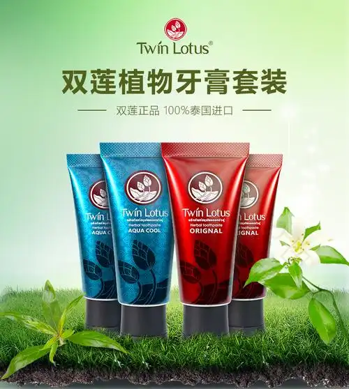 泰国进口双莲植物牙膏100g*4