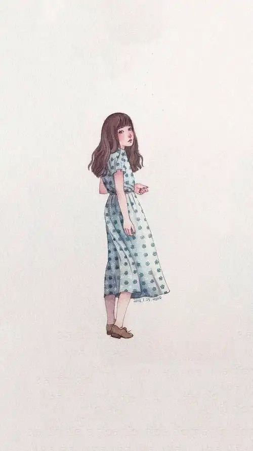 创意手绘女生插画高清手机壁纸,风格,唯美,创意,高清,插画,手绘,手机
