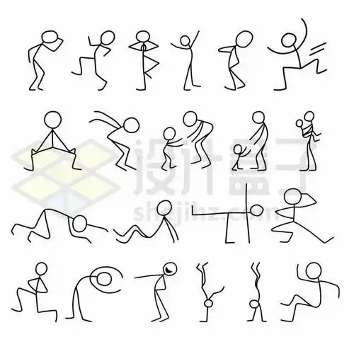 各种卡通线条小人儿简笔画7791043矢量图片免抠素材 人物素材-第1张