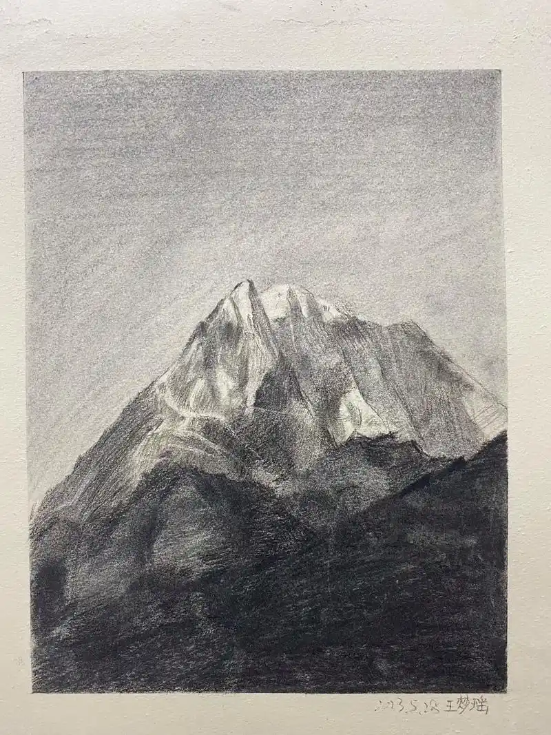 风景素描写生作业#一起学画画 #素描 #画室日常 #想画就画 - 抖音