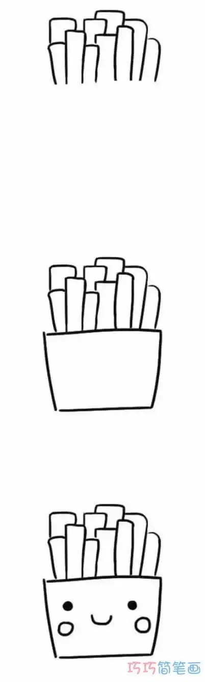 怎么绘画薯条带颜色 麦当劳薯条的画法简笔画图片
