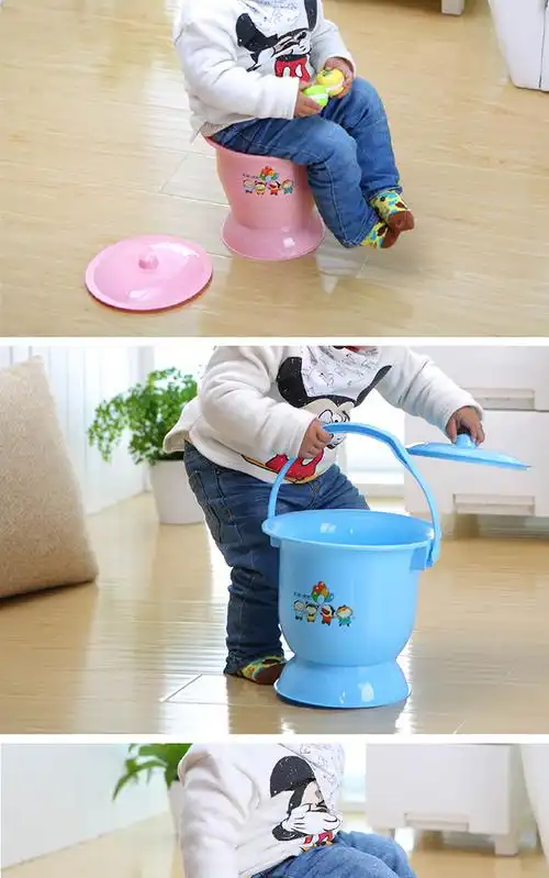 汇丰信佳提手塑料痰盂尿桶儿童尿壶坐便器加厚成人尿盆便盆马桶_天天