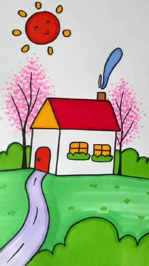 一起来画春天_简笔画