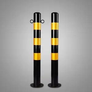 路障铁立柱拦车铁杆子钢管铁警示柱警示牌公路车位桩
