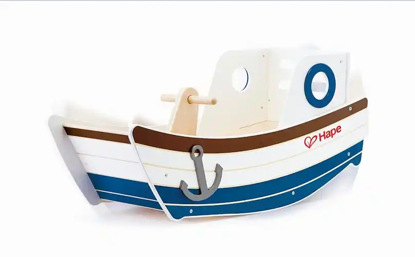德国hape木质摇摇船趣味亲子玩具e0102