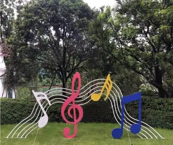 铁艺音乐音符雕塑摆件园林景观摆设装饰小品草地草坪现代简约美陈
