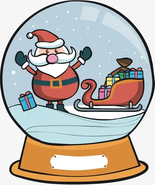 开心的圣诞老人水晶球