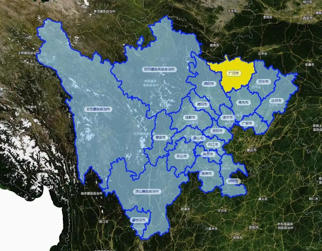 广元市地理区位及行政区划地形图 #广元市 - 抖音