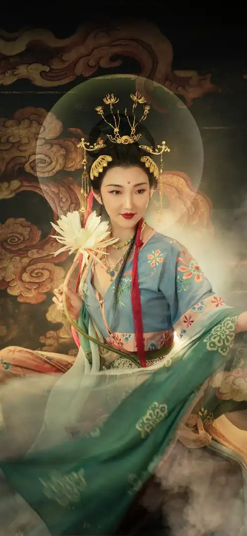 敦煌飞天风格超级唯美的手机壁纸图片-美女壁纸 - 壁纸家