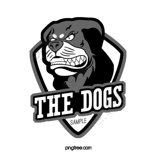 黑白简约狗头俱乐部头像logo