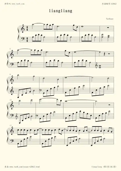 《凉凉,钢琴谱》简单版,张碧晨,杨宗纬(五线谱 钢琴曲 指法)-弹吧|蛐