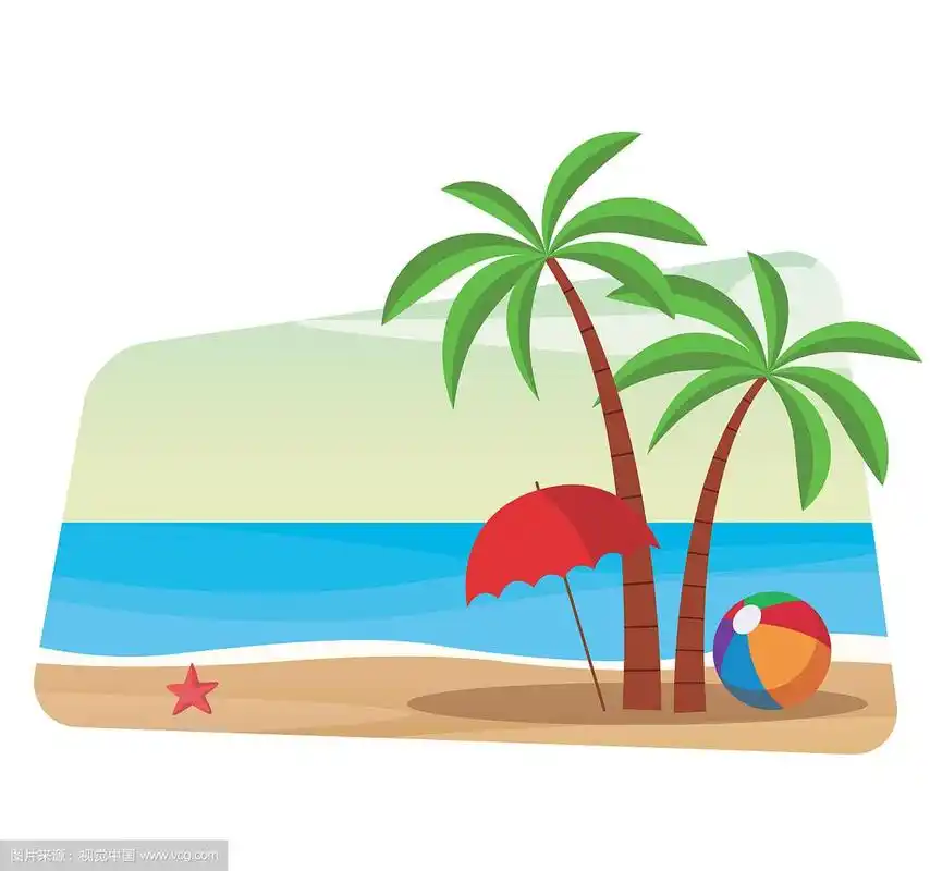 美丽的海滩卡通