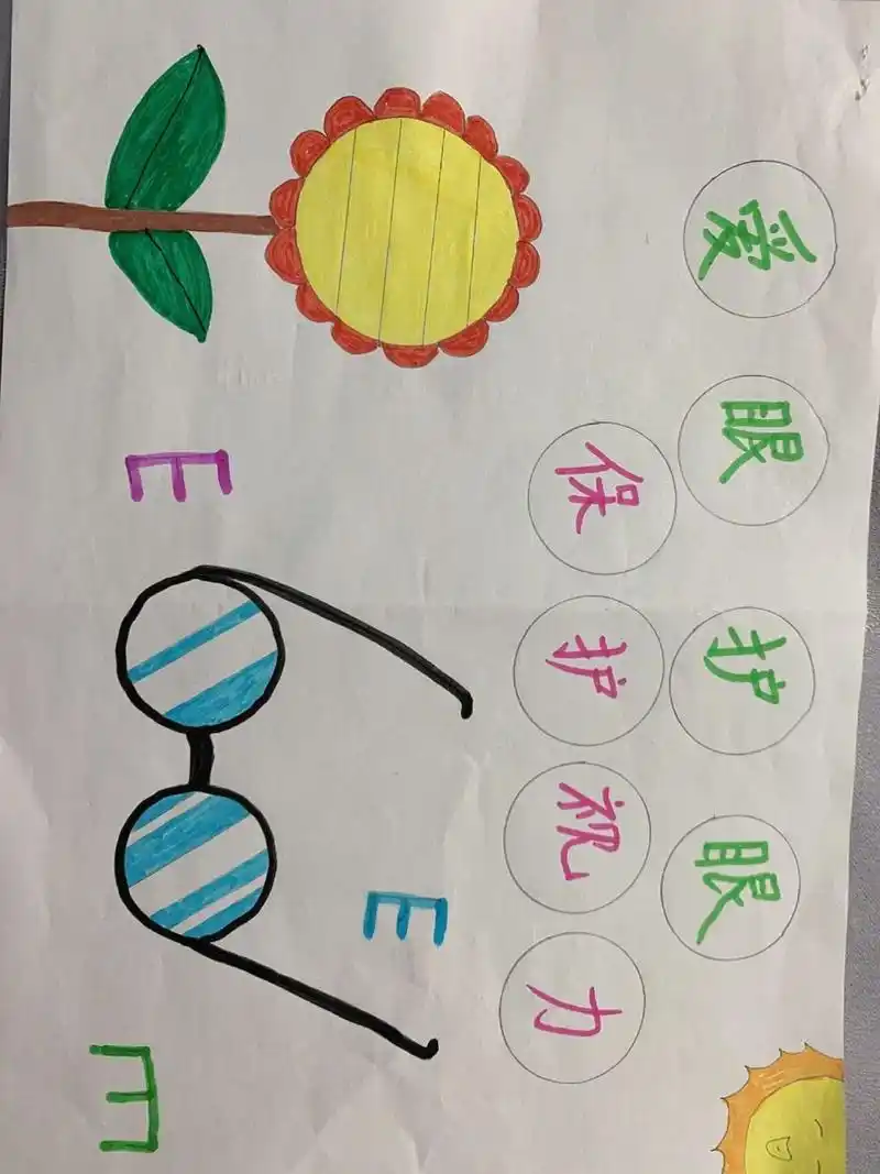 爱眼护眼简笔画 关于幼儿园大班或小学生爱眼护眼简笔画