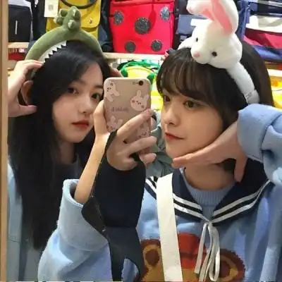 少女心炸裂的神仙颜值头像真人闺蜜两人