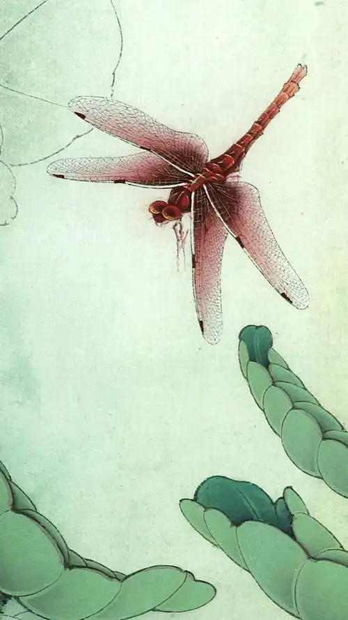 新作李晓明工笔荷花四折扇之四附绘制步骤及高清局部图