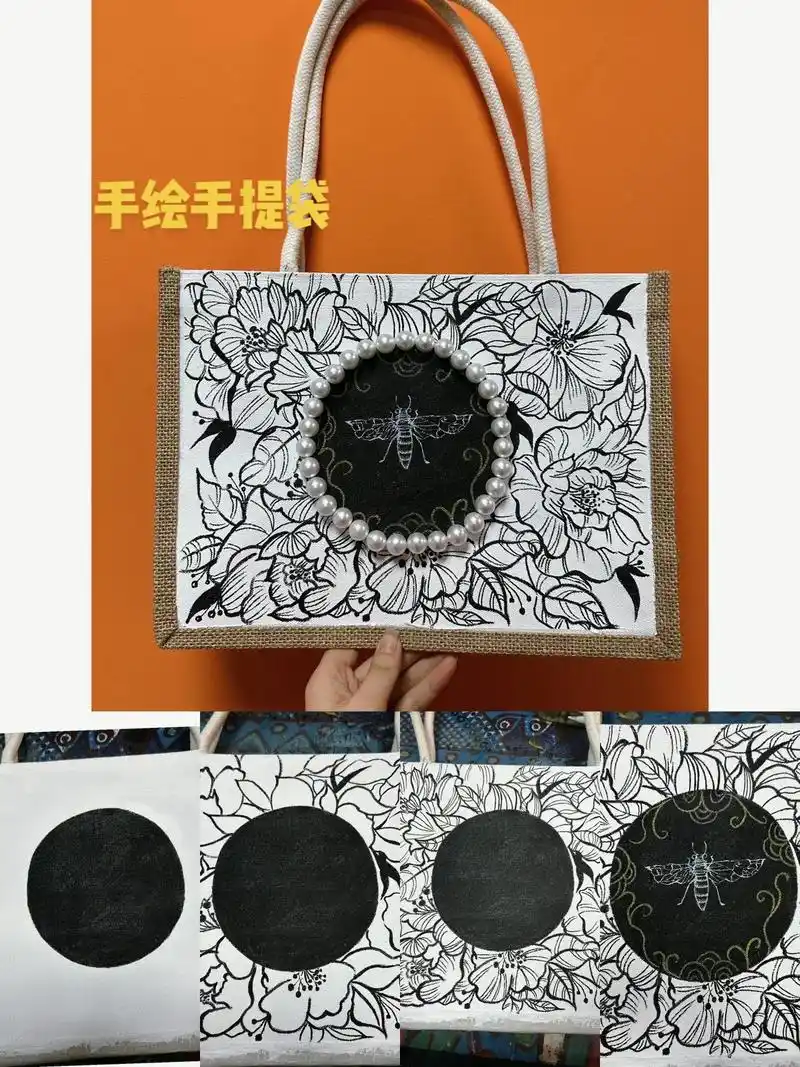 无印良品麻袋 #手绘#手绘帆布包 - 抖音