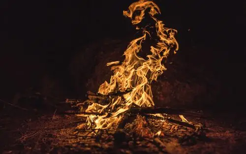 火焰,火,木柴,夜 壁纸