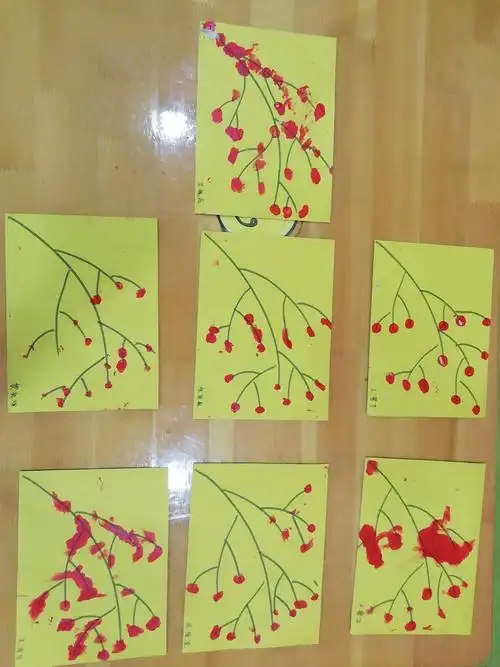 手指印画---梅花