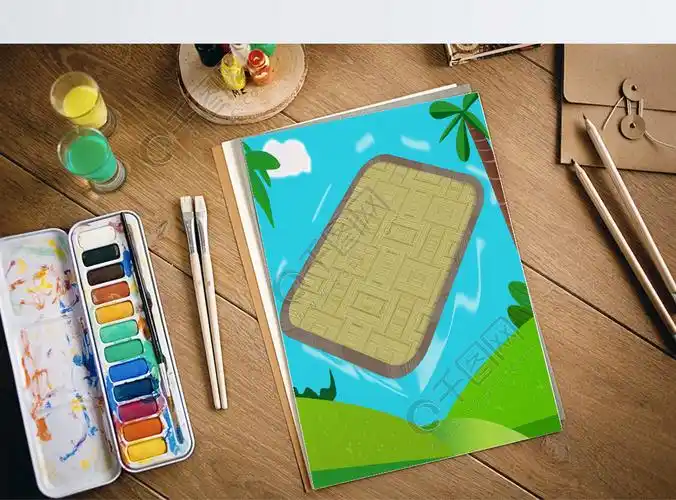 手绘插画凉席小清新