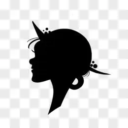 黑色人头剪影装饰元素