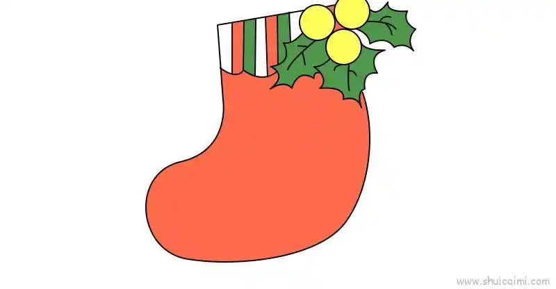 圣诞袜儿童画怎么画圣诞袜简笔画顺序