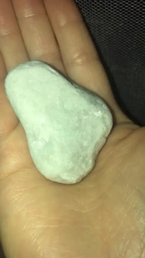 我捡了一块石头不知道是什么石头大家看看知道吗?白色的有点闪亮晶晶