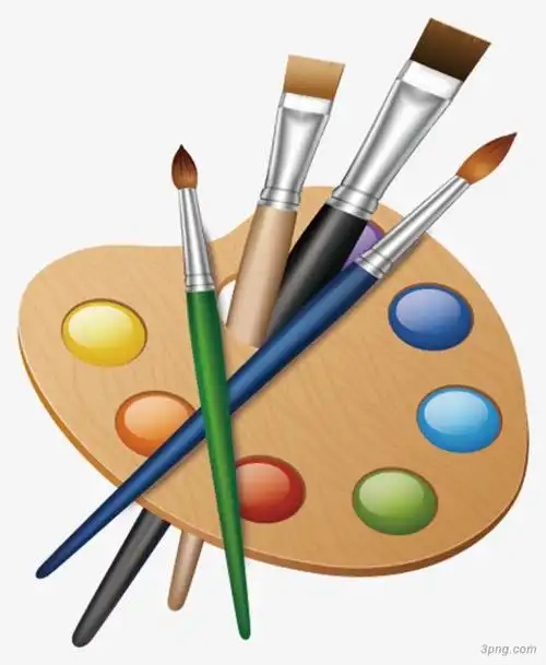 绘画画板工具png素材透明免抠图片卡通手绘