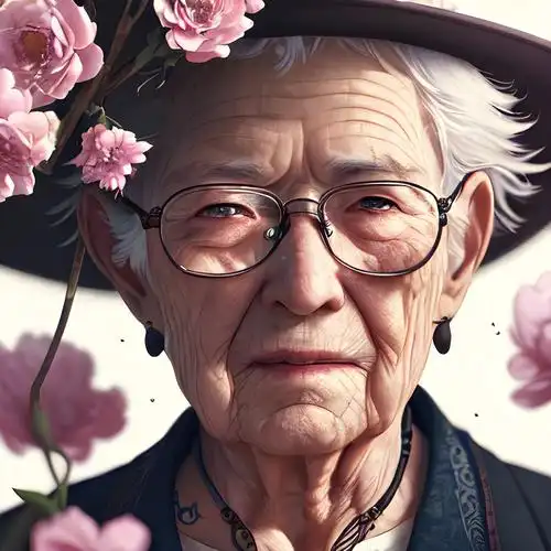 老年人的花朵头像