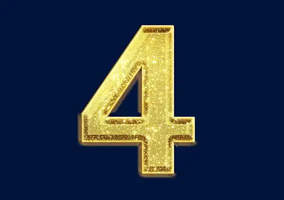 创意金色文艺邀请函文字设计大气金属质感数字5字体设计金色质感精致