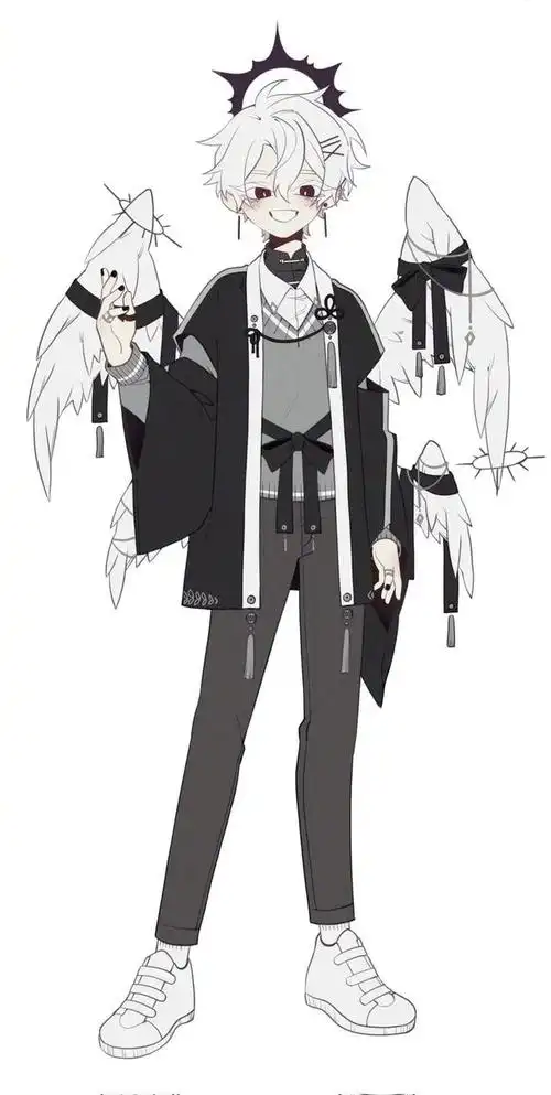 自带病娇属性的正太少年人物插画服装设计非常帅气