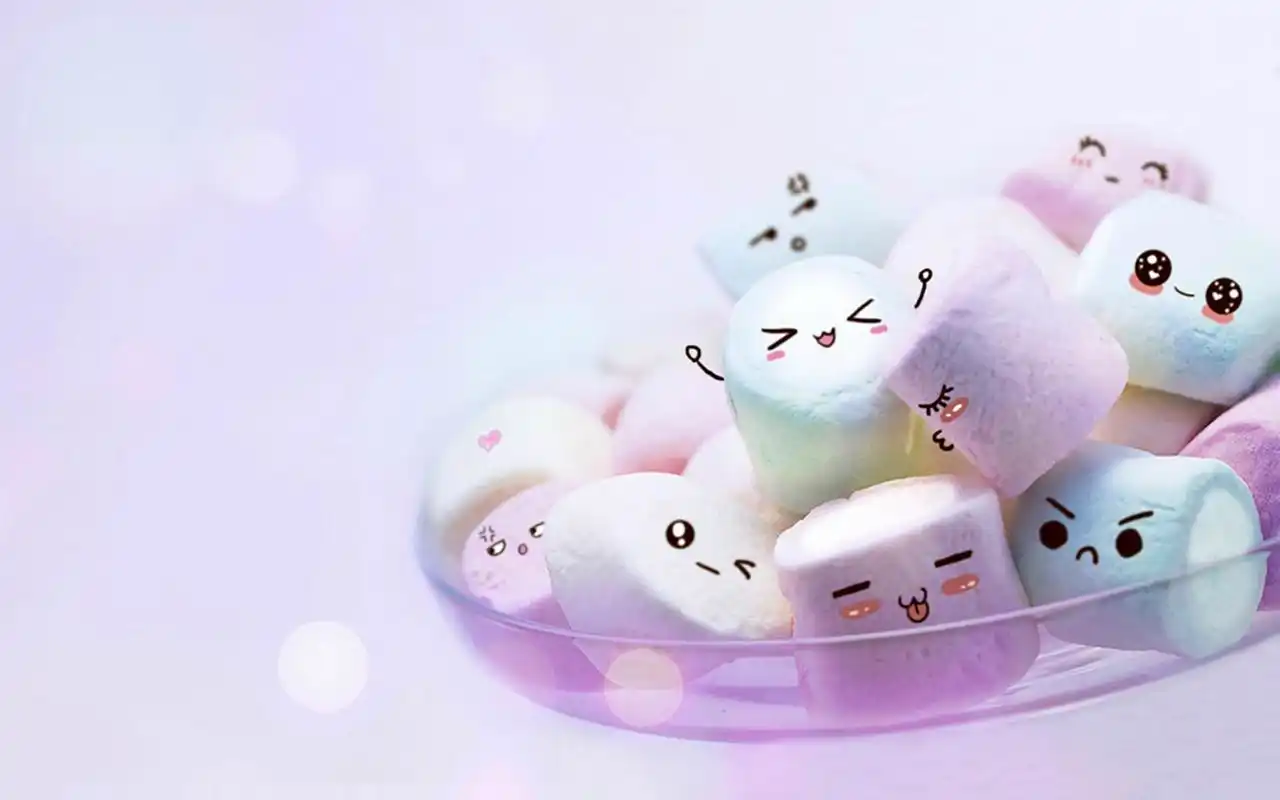 可爱棉花糖唯美风格桌面壁纸