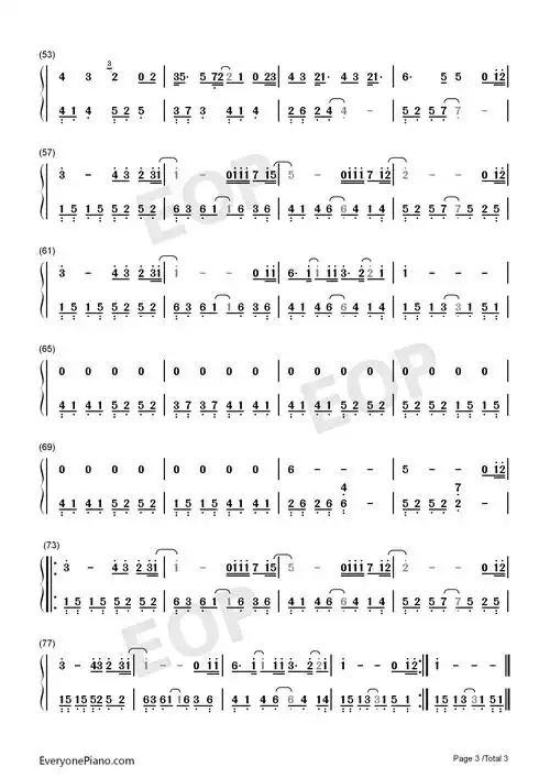 骄傲的少年-那年那兔那些事儿第二季片尾曲-正能量神曲双手简谱预览3