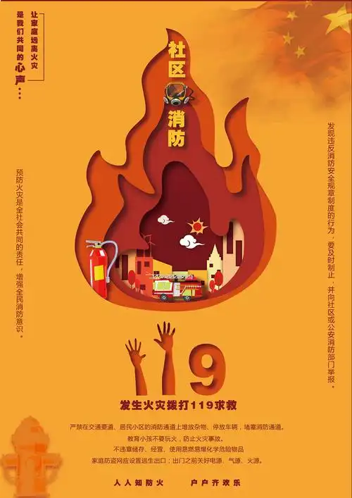 社区消防(海报设计)