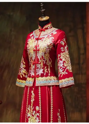 秀禾服新娘结婚敬酒服龙凤褂2019新款中式婚服古代婚纱礼服中国风