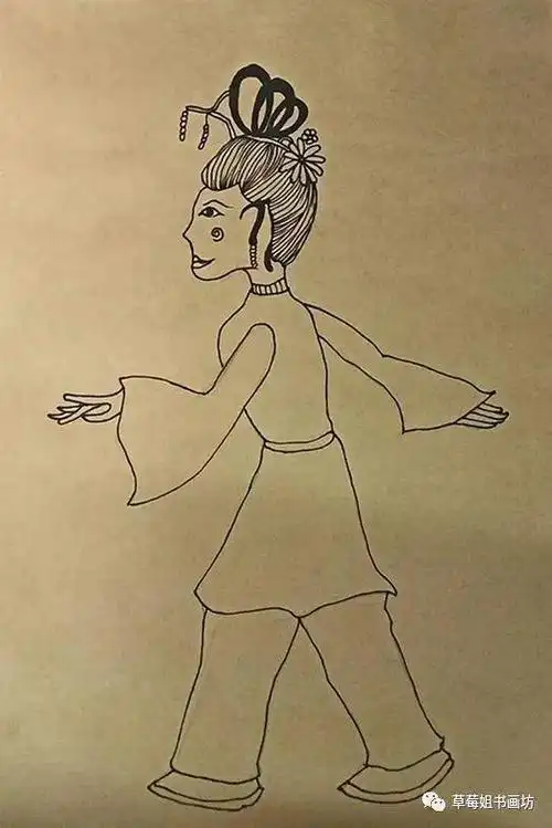 教程|儿童创意线描画《皮影人》