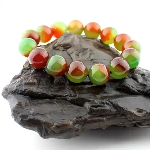 【放血价 老板哭了】纯天然巴西孔雀绿玛瑙玉髓手链 招财旺夫石